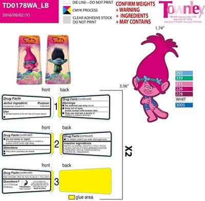 Label (Trolls 2 Pack Label)